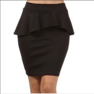Cynthia Rowley Black Peplum Skirt size 8
